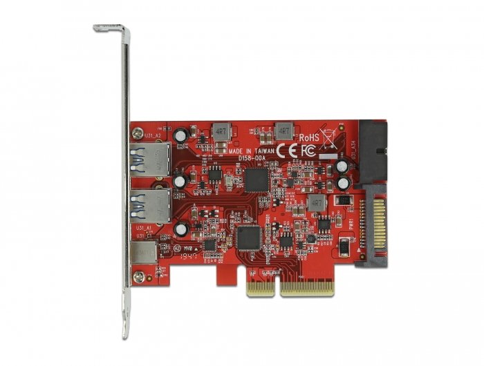 Delock Card Pci And X4 a 1x USB Type-c 2x USB-A 1X Internal USB 3.2 10Gbps