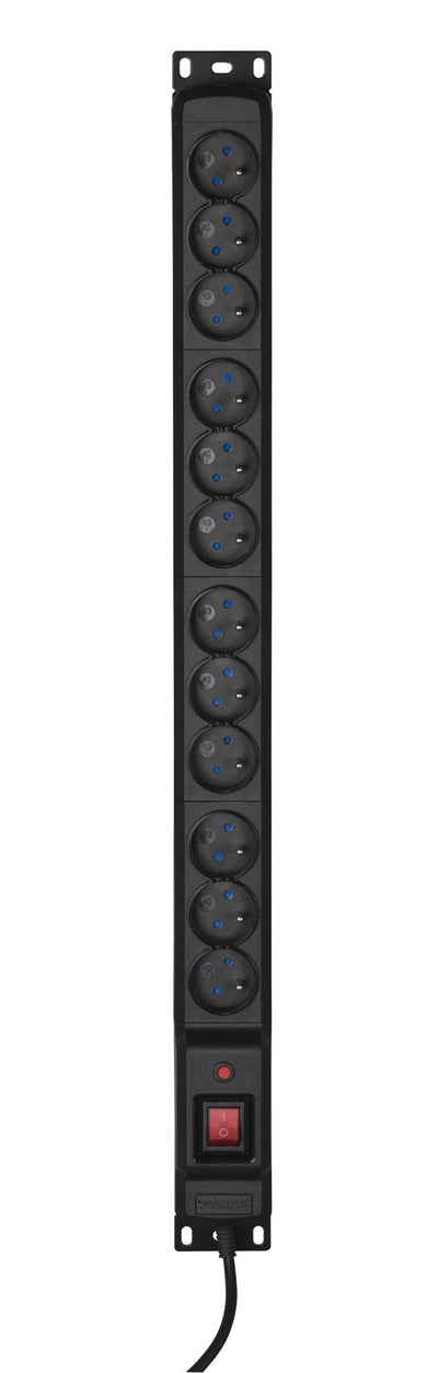 Activejet Power Strip Socket Tierra Francesa) /12GN/3M/Cz (12 X Ute, 10A, 3M, Black Colour — image 1