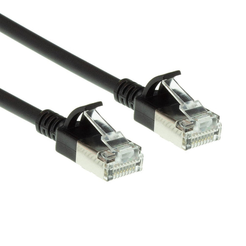 Black 5 Meter Lszh U FTP CAT.6A Datacenter Slimline Patch Cable Snagless With RJ45 Connectors