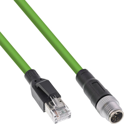 Inline® Industrial Network Cable M12 8-PIN X-coded a RJ45 Plug, CAT.6A Pur 5M — image 1