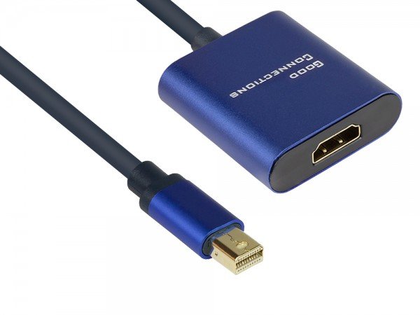 Alcasa MDP-HDMI2 Adapter Cable Vídeo 0,2M Mini DisplayPort HDMI Black Blue