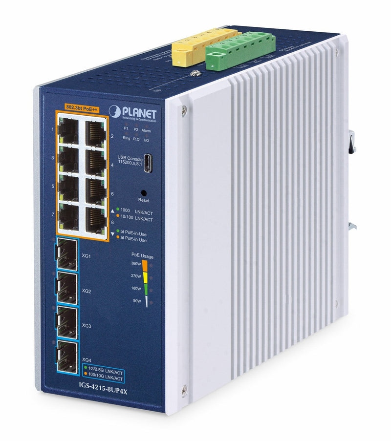 Planet Industrial L2/L4 8-PORT PoE + Managed Switch IGS-4215