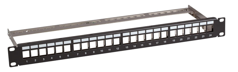 Efb Distribution Panel 19 1U 24-PORT Metal Grey With 24X Keystone Slimline CAT.6A