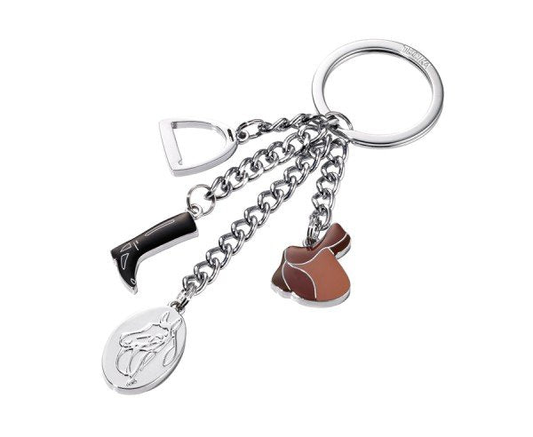 Troika KR13-17/Ch Keyring Type Cartera Anilla Keyring Black Brown Silver