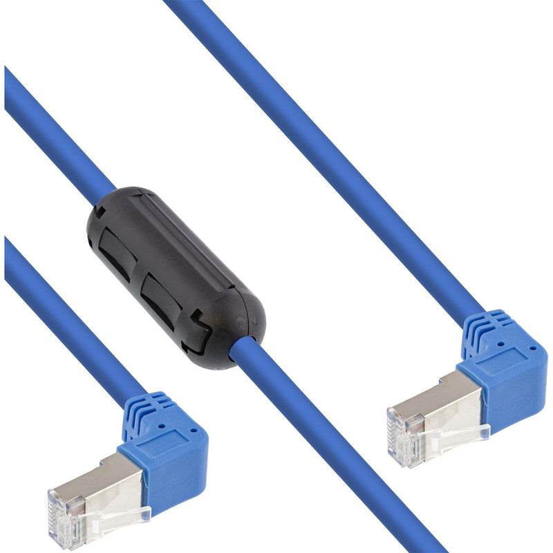 Inline Network Cable Ángulo Dos Lados Hacia Abajo, S/FTP (pimf), CAT.6, 250MHZ, Pvc, Cobre, Blue 1,6M