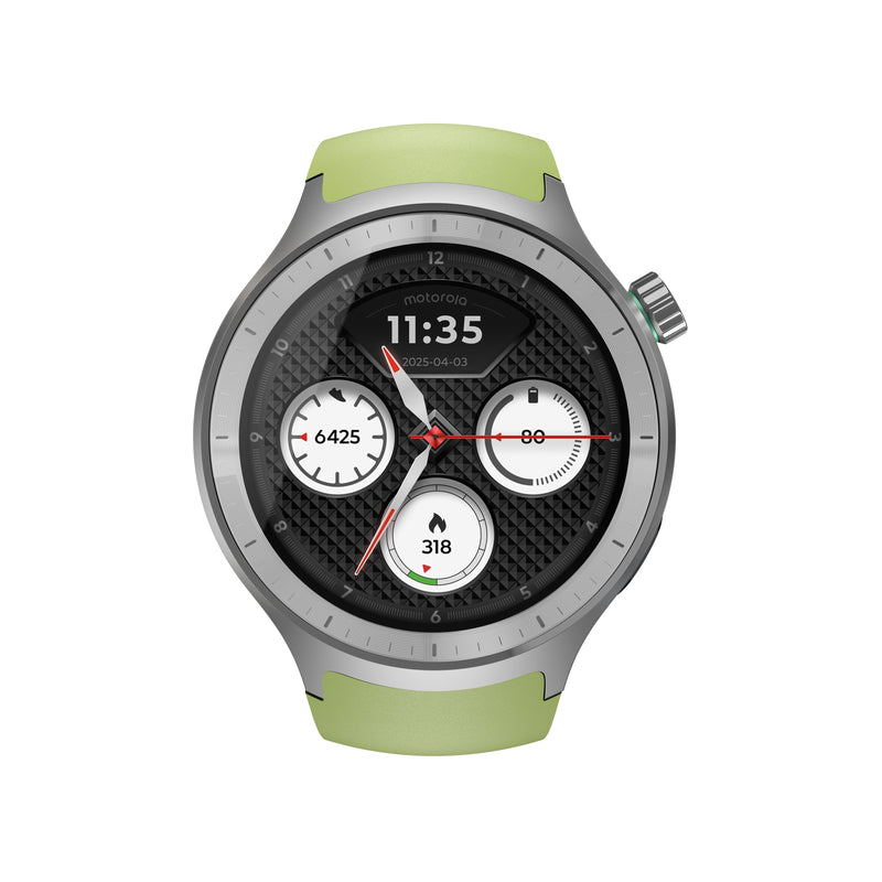 Motorola Moto Watch Matte Silver Watch Smart With Band Silicone Pantone Herbal Garden Screen Luminosa 1.4 4GB