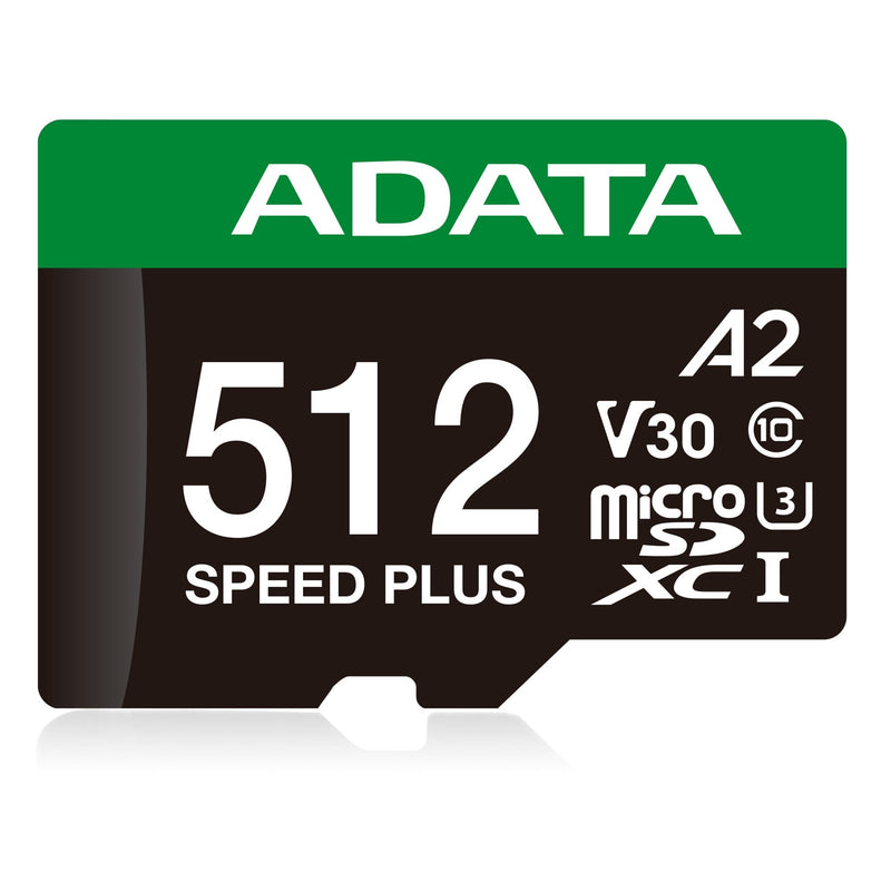 ADATA Speed Plus Microsdxc 512GB Uhs-i U3, Clase 10, V30, A2 UD512GUI3V30A2SP-RA1