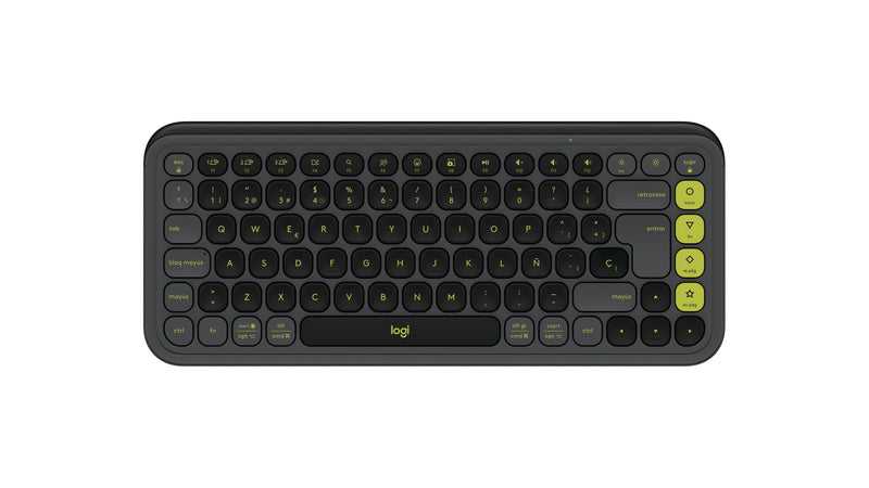 Logitech Keyboard Spanish Pop Icon Keys Wireless Graphite Green