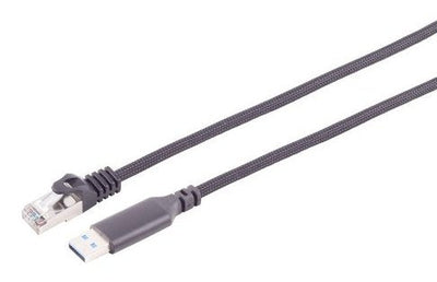 S-impuls USB-A LAN Cable Adapter 1G, RJ45, Alu, Black 7,5M — image 1