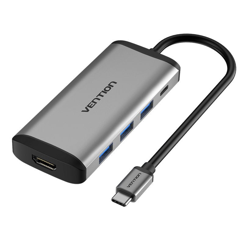 Vention Docking USB Type-c Cnbhb 1x HDMI 3x USB 1x USB Type-c Pd Grey