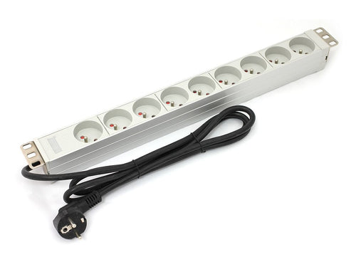Digitus A-19-STRIP-3-IMP Unit Distribución Energía (pdu) 1U White 9 Salidas AC — image 1