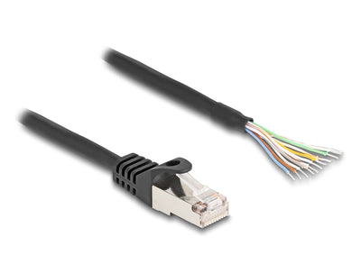 Delock 80206 Cable RJ50 Male a Extremos Abiertos S/FTP 2M Black — image 1
