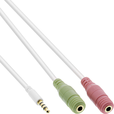 Inline Cable Headphones Audio 3,5MM Male 4 Pines a 2X 3,5MM 1M — image 1
