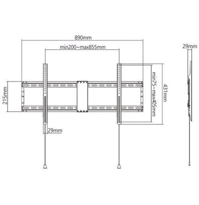 Gembird WM-90F-01 Wall Mount TV Fixed 43-90 (70KG) — image 1