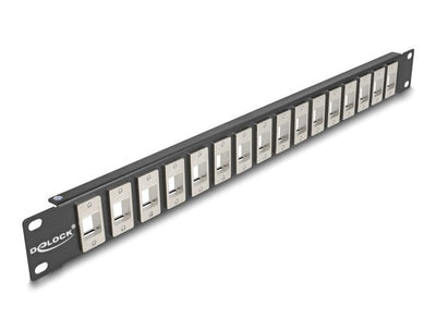 Delock 66758 19 Keystone Patchpanel 16 Port 1 He Black — image 1