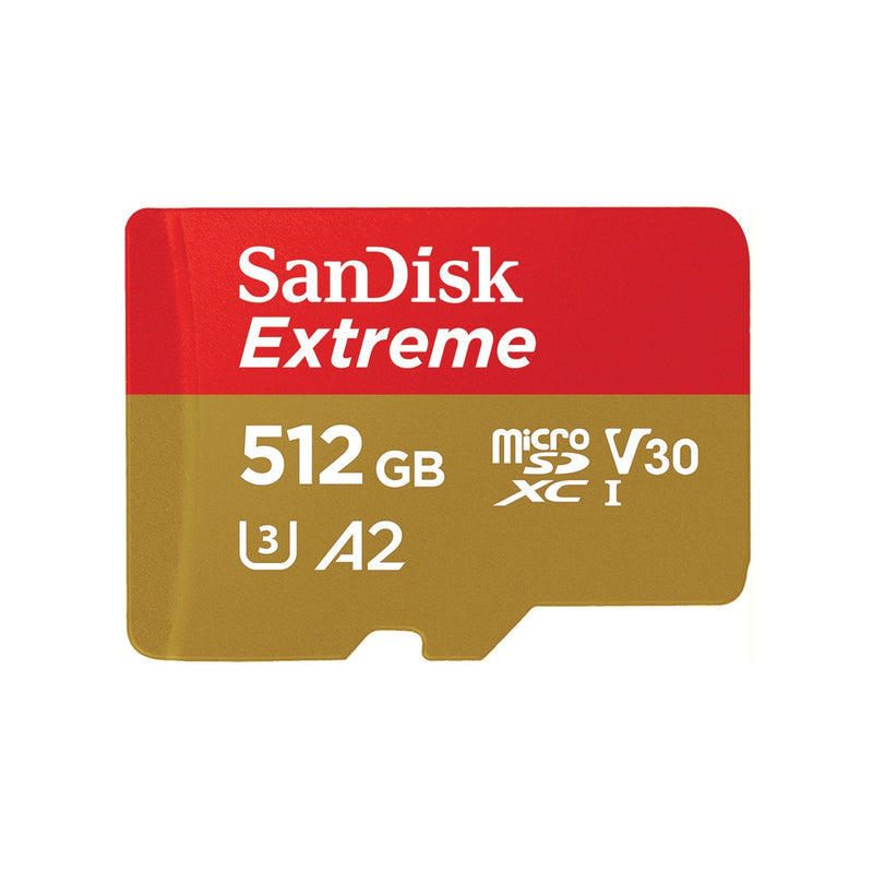 SanDisk Micro Sdxc Extreme 512GB 190/130MB/S A2 C10 V30 Uhs-i U3 SDSQXAV-512G-GN6MA