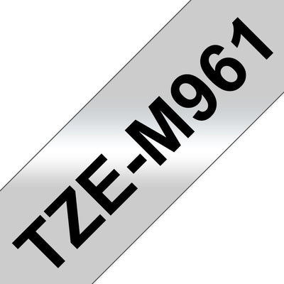 Brother TZEM961, Tape Laminated Silver Mate / Black (metálica) 36MM — image 1