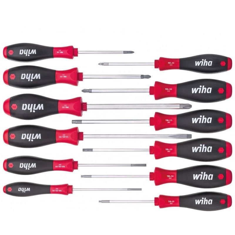 Wiha Set Of Screwdrivers Softfinish, 12 Pieces