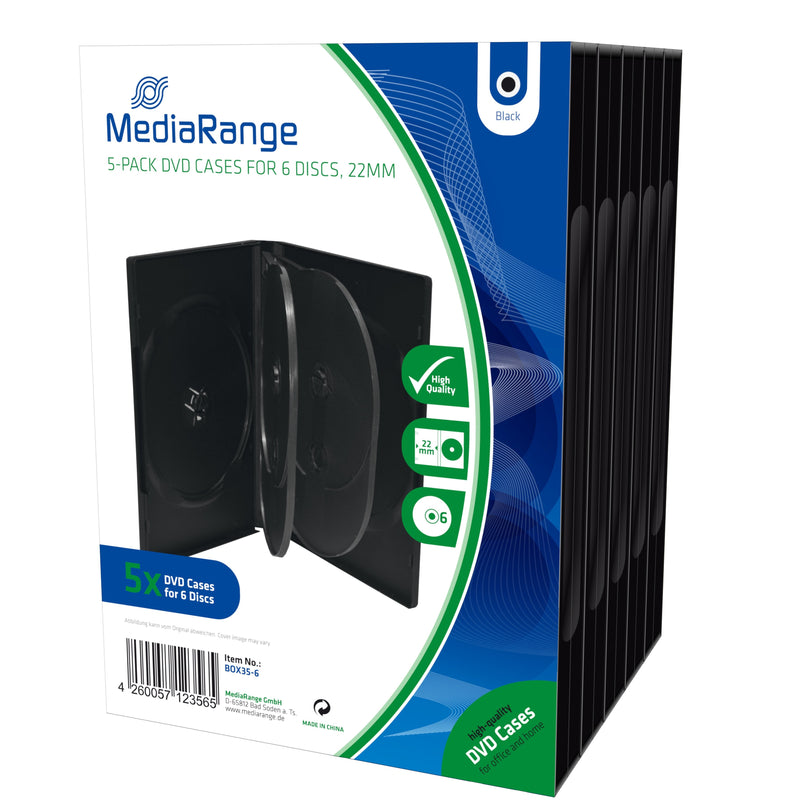 Mediarange BOX35-6 Case For Drives Ópticos Case Dvd 6 Drives Black