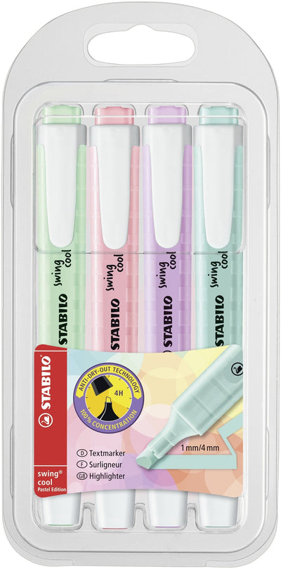 Stabilo Case 4 Markers Swing Cool Pastel Turquesa / Menta / Pink / Violet Colours Pastel Tecnología Anti-secad — image 1