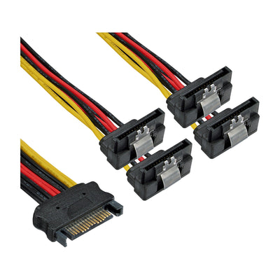 Inline Cable SATA Power 1A 4A Connector SATA 4X Ángulo With Pestillos 0,3M — image 1