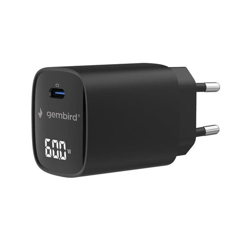 Gembird TA-UC-1C-PD60LCD-01-BK 60W USB Type-c Fast Charger, Lcd, Black — image 1
