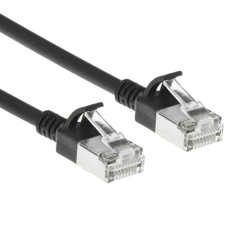Black 10 Meters Lszh S FTP CAT.6A Slimline Patch Cable Snagless With RJ45 Connectors