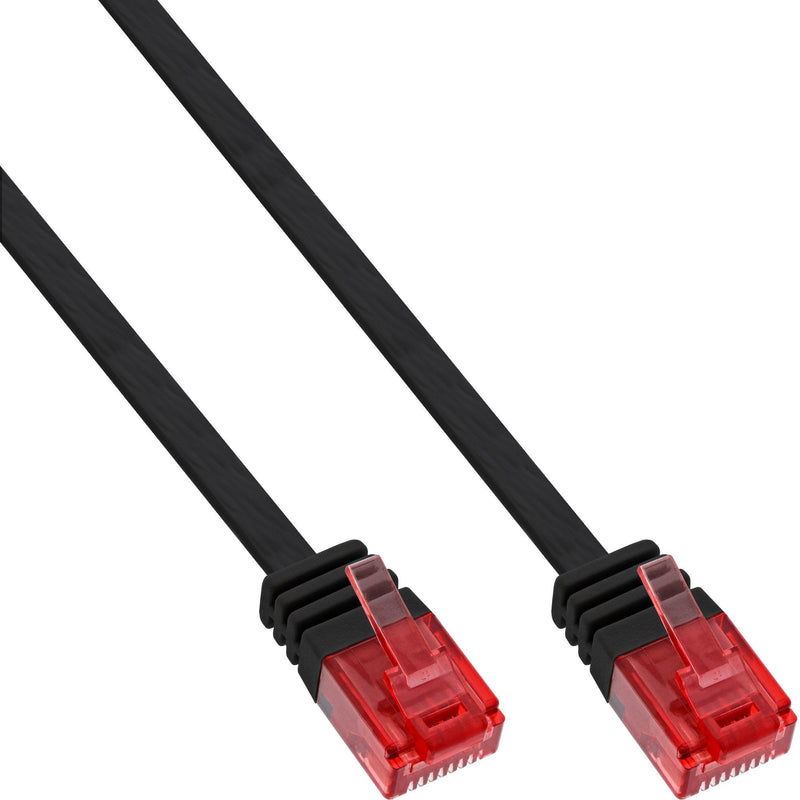 Inline Flat Ultraslim Network Cable U/UTP CAT.6 Gigabit Ready Black 0.5M