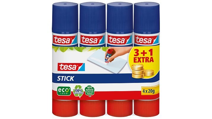 Tesa Barcodes Glue , Paquete 3 + 1 Gratis, 20G