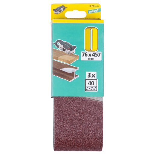 Wolfcraft Set 3 Lijas Band Corindón, GRANO120,76X457MM 1896000