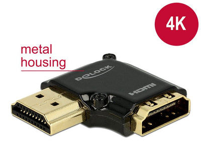 Delock Adapter High Speed HDMI With Ethernet - Hdmi-a Connector Female Hdmi-a Connector Male 4K 90 Grad Angula — image 1