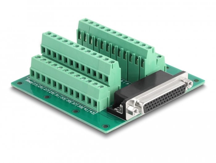 Delock D-sub HD 44 Pin Connector Female a Terminalblock Carril Din