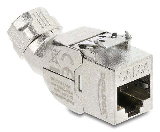 Keystone Módulo RJ45 Connector Female a Lsa CAT.6A With Metal Latch Without Tools 45° Acodable Apantallado