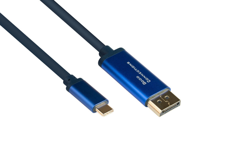 Alcasa 4812-CSF020B Adapter Cable Vídeo 2M USB Type-c DisplayPort Blue