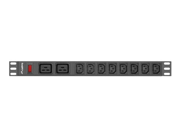 Lanberg Unit Distribución Energía Pdu 19 1U 16A 2X C19 8X Sockets IEC C13 2M Black C20