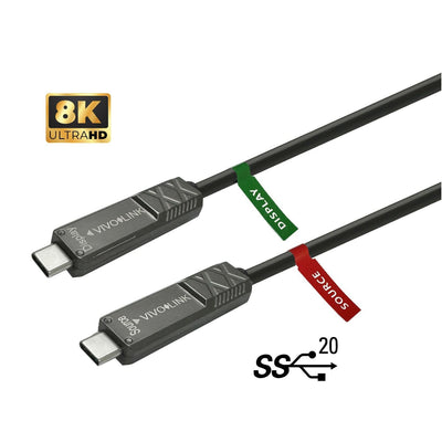 Vivolink PROUSBCMM10OP USB Cable 10M USB 3.2 Gen 2 (3.1 Gen 2) USB C Black — image 1