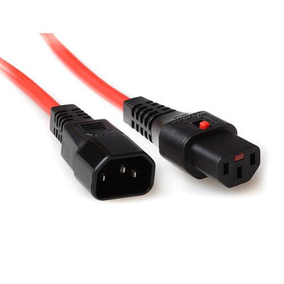 Powercord C13 IEC Lock - C14 Red 3M, PC1387 — image 1