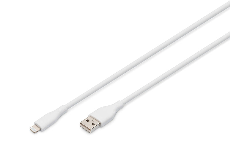 Digitus Cable Connection Lightning Silicone USB-A - Lightning 0,5M, White