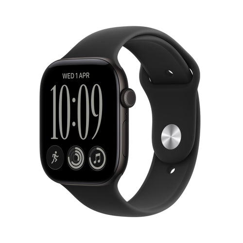 Apple Watch Series 12 GPS + Cellular 42MM Black Aluminium Case With Black Sport Band - S M — image 1