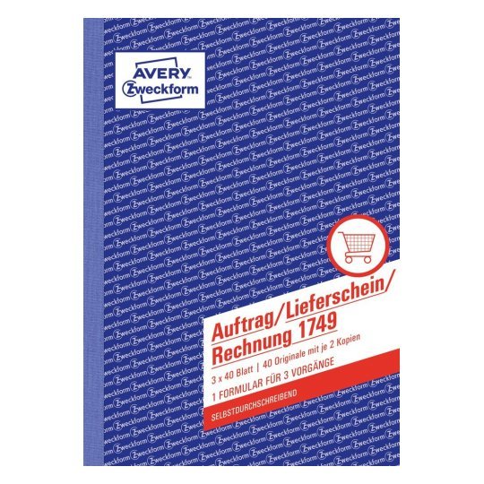 Avery Zweckform Formular Bestellung/Entrega/Rechnung - 40 Hoja - A5 (148 X 210MM)