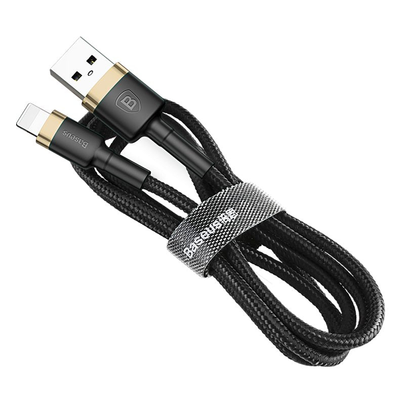 Baseus Cable Charging / Datos USB Cafule Lightning 2.4A 1M, Dorado-negro
