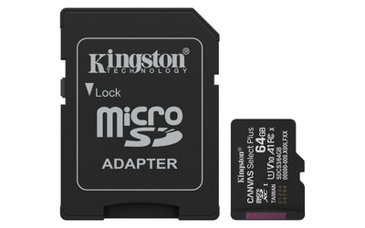 Kingston microSD 64GB Microsdxc Canvas Select Plus GEN3 100MB/S A1 Includes Adapter Sd) — image 1