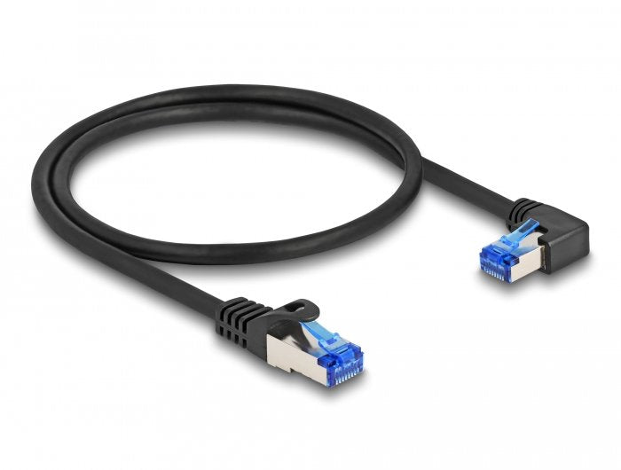 Delock Network Cable RJ45 CAT.6A S/FTP Gerade / Rechts Angular 0,5M Black