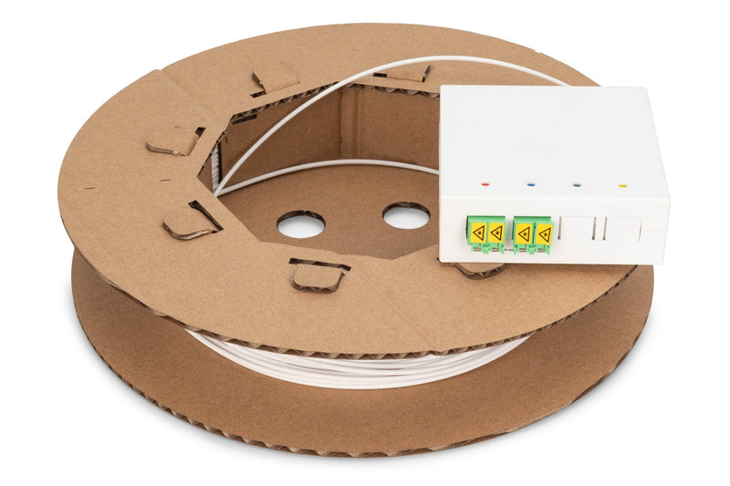 Digitus Kit Installation Cable Bajada Fttx, Premontado, 4 Fibras, Connector Lc/Apc White 30 Metres Casete Empa