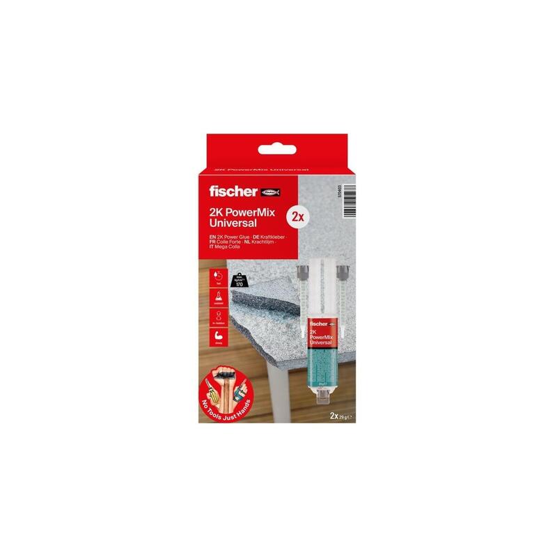 Fischer Gow Power Glue Multipack 25ML, 2 Pieces Transparent 570403