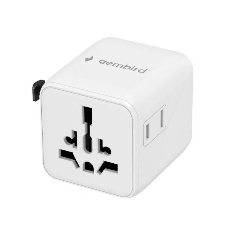 Gembird Universal Travel Power Adapter White