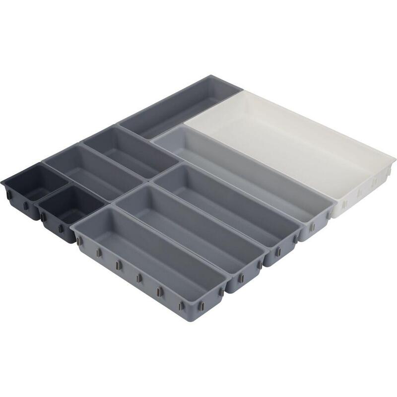 Joseph Blox 10-PIECE Grey Drawer Organiser Set