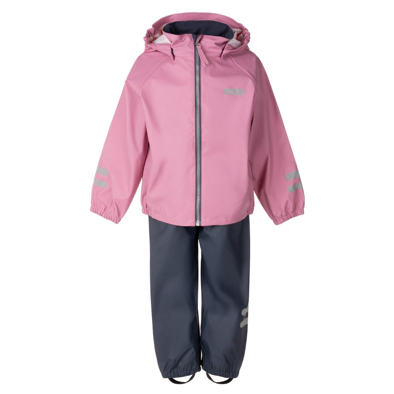 Kids’ Rain Jacket and Dungaree Set – Pink and Blue
