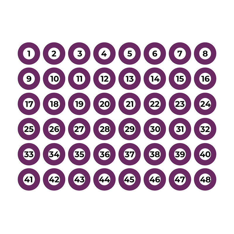 EDM Lámina Adhesiva A4 Numerada 1-48 Purple