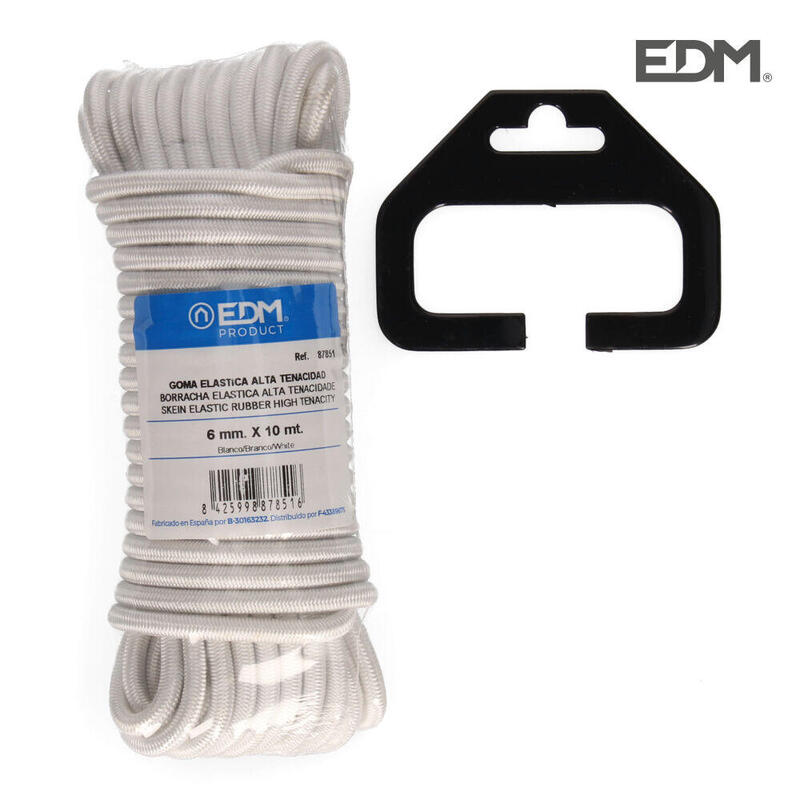 Madeja 10M Rubber Elastica High Tenacidad Blanco Calibre 6MM